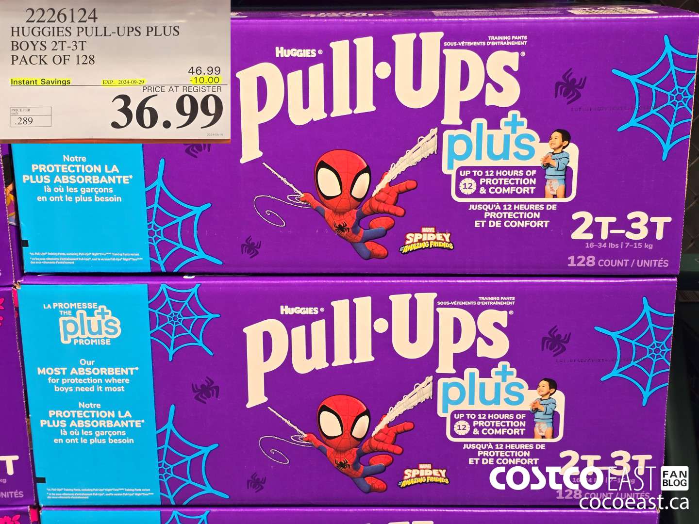 2226124 HUGGIES PULL-UPS PLUS BOYS 2T-3T PACK OF 128 ($10.00 INSTANT SAVINGS EXPIRES ON 2024-09-29) $36.99