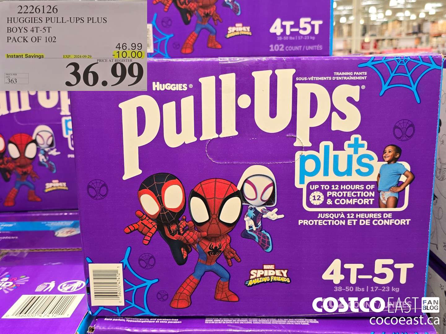 2226126 HUGGIES PULL-UPS PLUS BOYS 4T-5T PACK OF 102 ($10.00 INSTANT SAVINGS EXPIRES ON 2024-09-29) $36.99