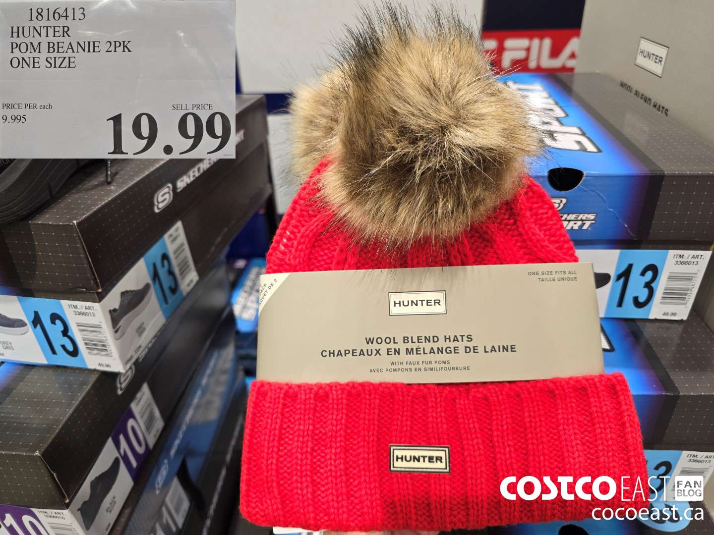 1816413 HUNTER POM BEANIE 2PK ONE SIZE $19.99