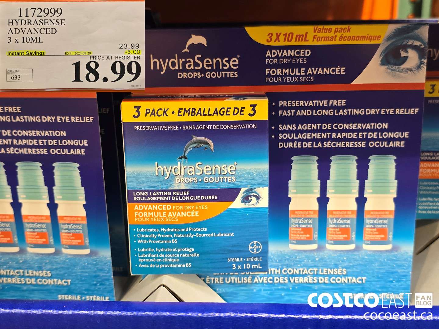 1172999 HYDRASENSE ADVANCED 3 x 10ML ($5.00 INSTANT SAVINGS EXPIRES ON 2024-09-29) $18.99