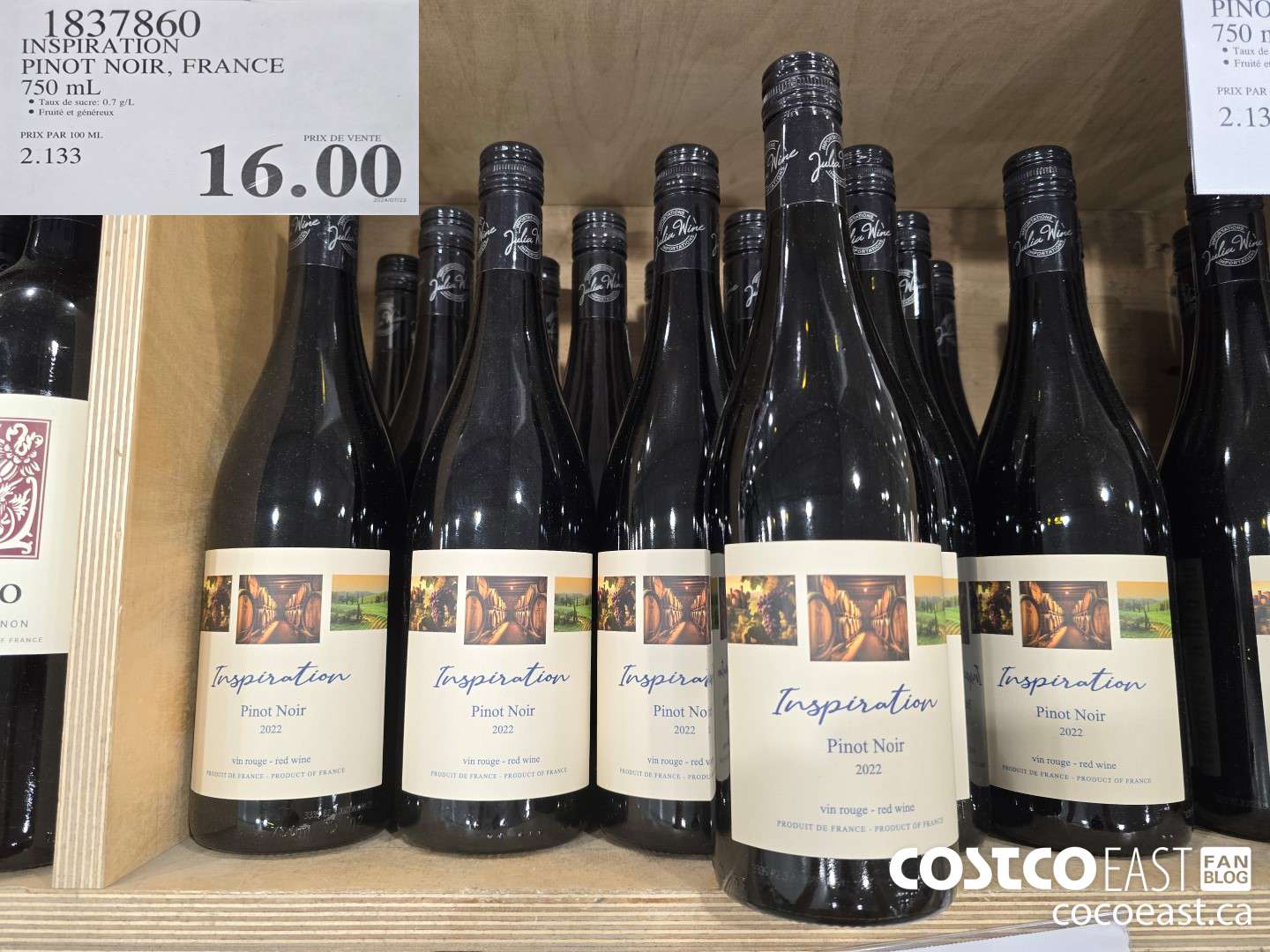 1837860 INSPIRATION PINOT NOIR, FRANCE 750 mL $16.00