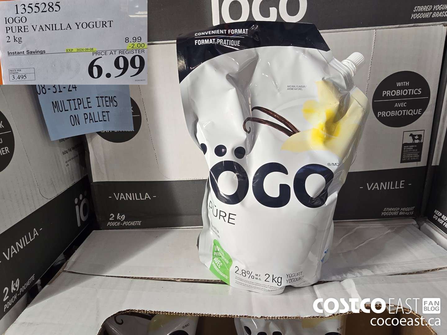 1355285 IOGO PURE VANILLA YOGURT 2 kg ($2.00 INSTANT SAVINGS EXPIRES ON 2024-09-08) $6.99