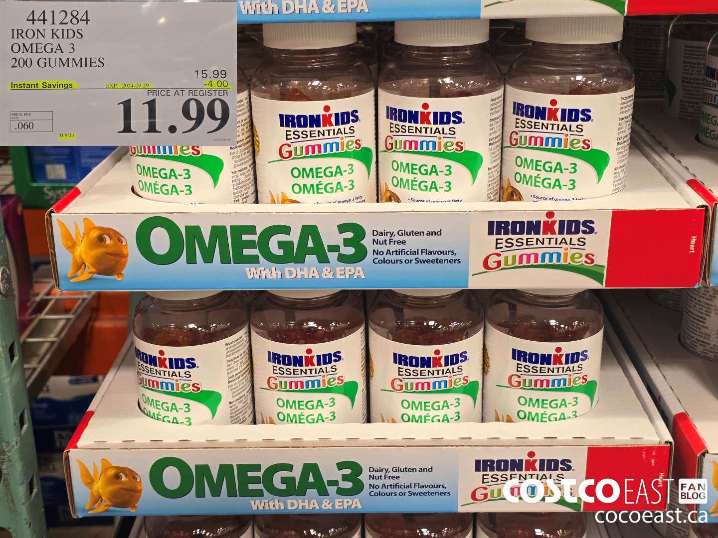 441284 IRON KIDS OMEGA 3 200 GUMMIES ($4.00 INSTANT SAVINGS EXPIRES ON 2024-09-29) $11.99