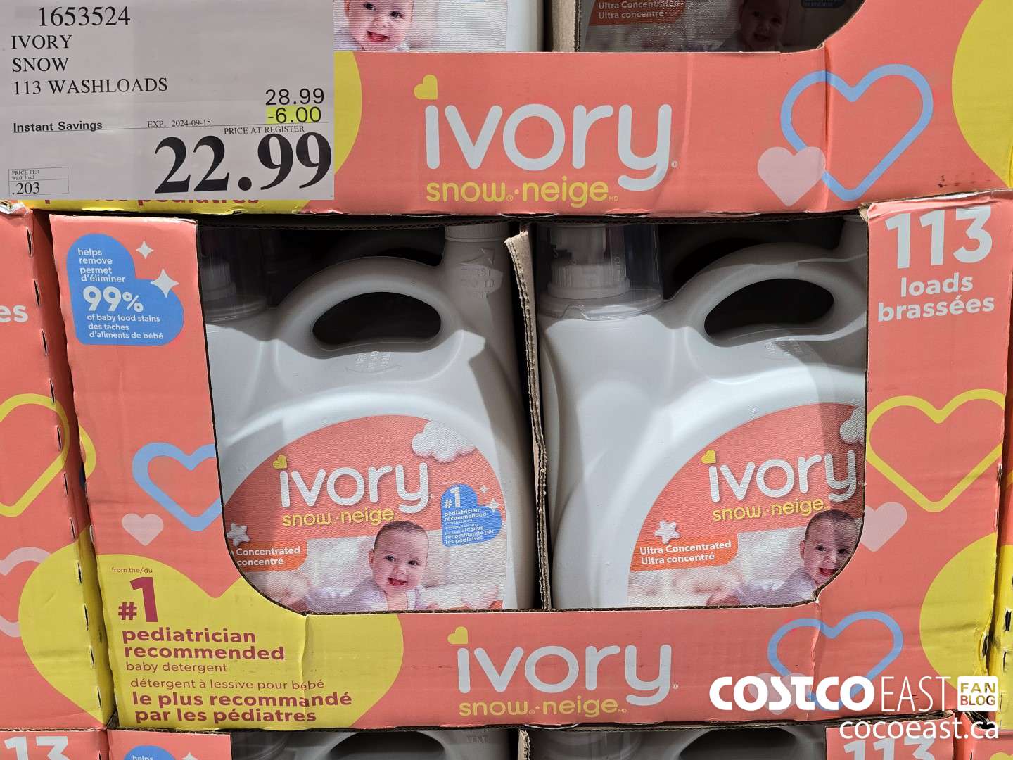 1653524 IVORY SNOW 113 washloads ($6.00 INSTANT SAVINGS EXPIRES ON 2024-09-15) $22.99