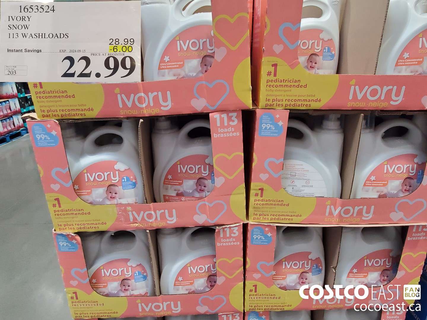 1653524 IVORY SNOW 113 washloads ($6.00 INSTANT SAVINGS EXPIRES ON 2024-09-15) $22.99