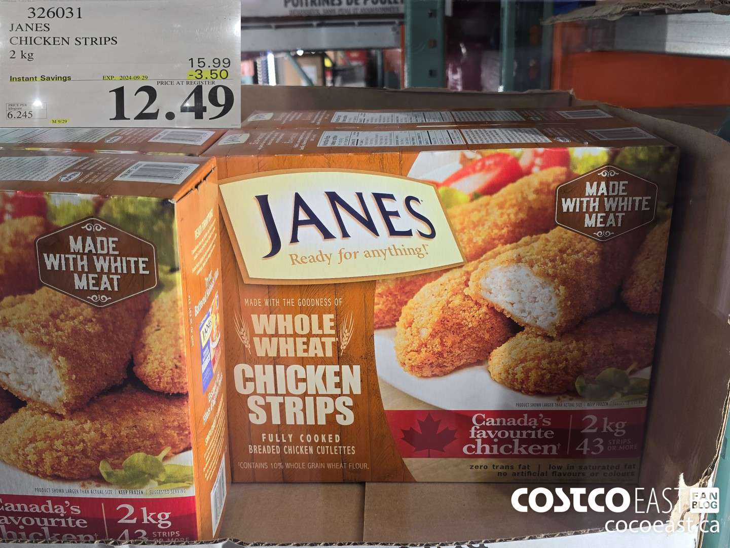 326031 JANES CHICKEN STRIPS 2 kg ($3.50 INSTANT SAVINGS EXPIRES ON 2024-09-29) $12.49