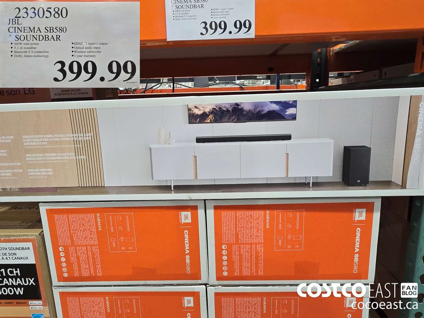 2330580 JBL CINEMA SB580 SOUNDBAR $399.99
