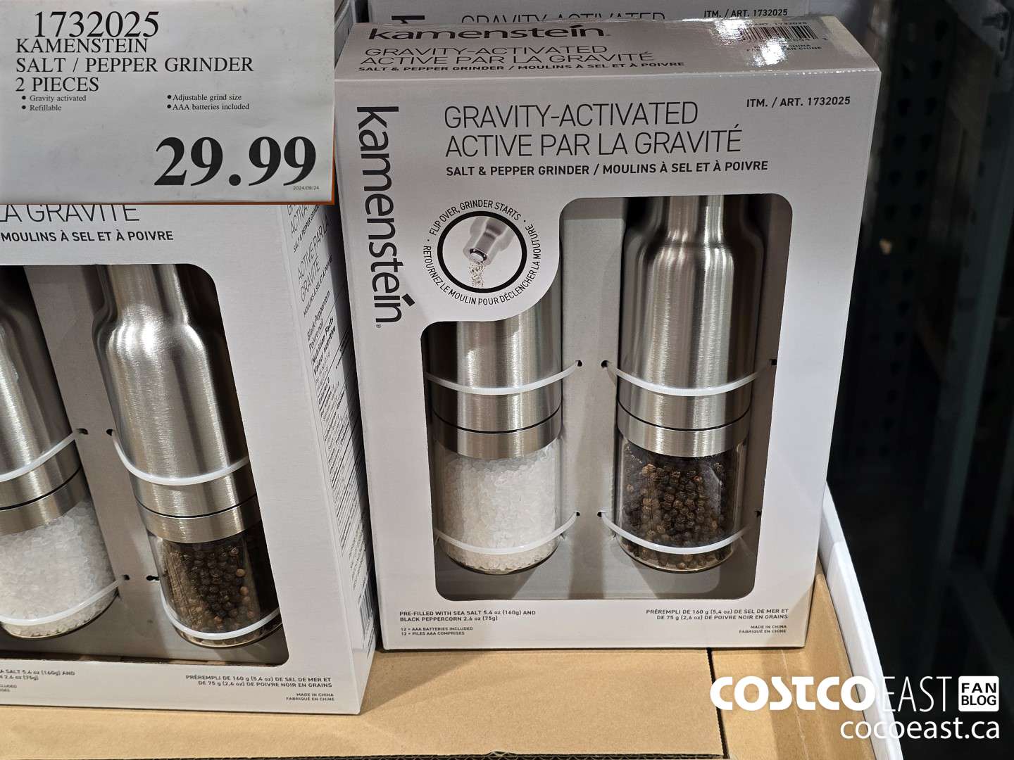 1732025 KAMENSTEIN SALT / PEPPER GRINDER 2 PIECES $29.99