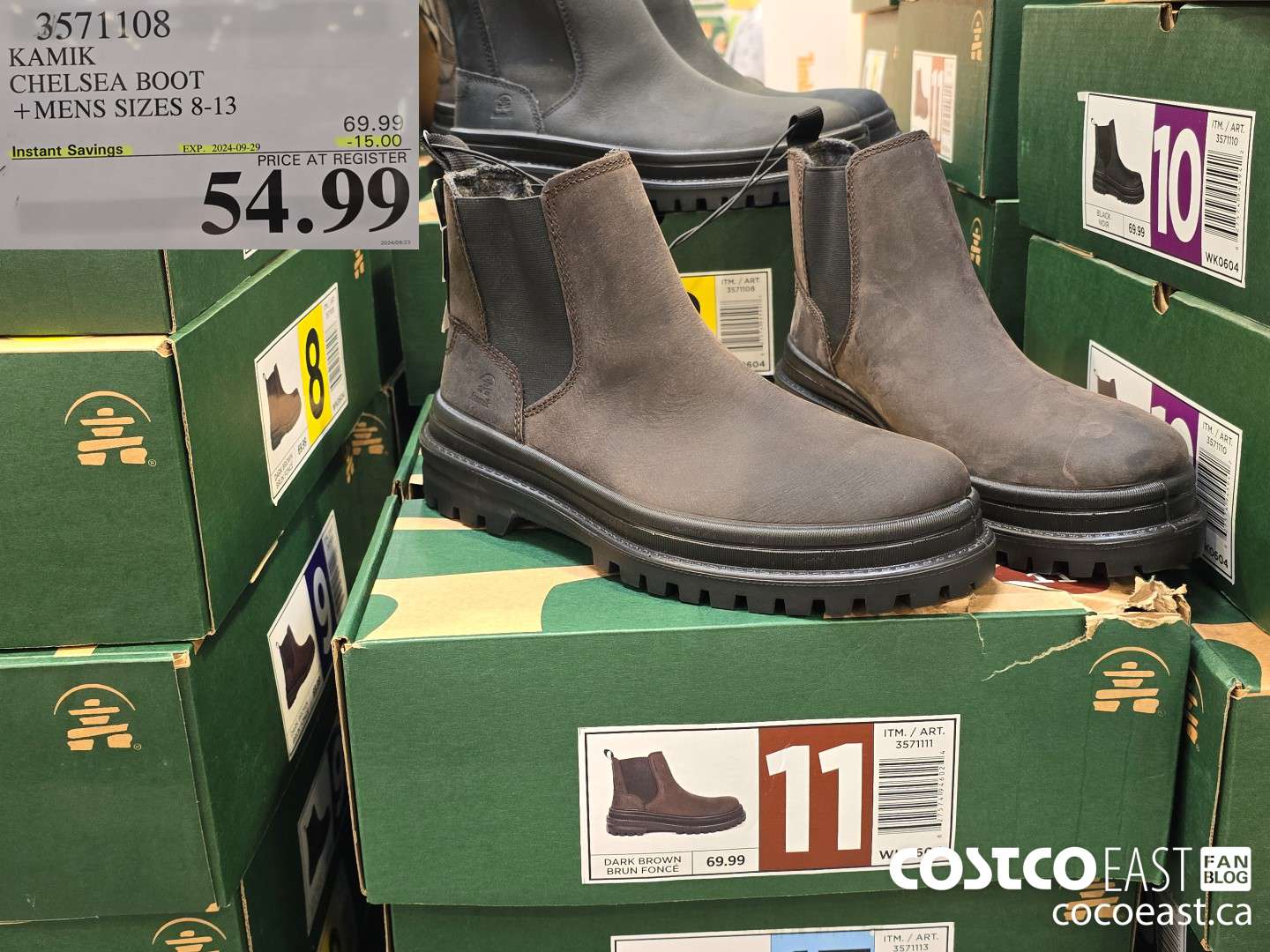 3571108 KAMIK CHELSEA BOOT +MENS SIZES 8-13 ($15.00 INSTANT SAVINGS EXPIRES ON 2024-09-29) $54.99
