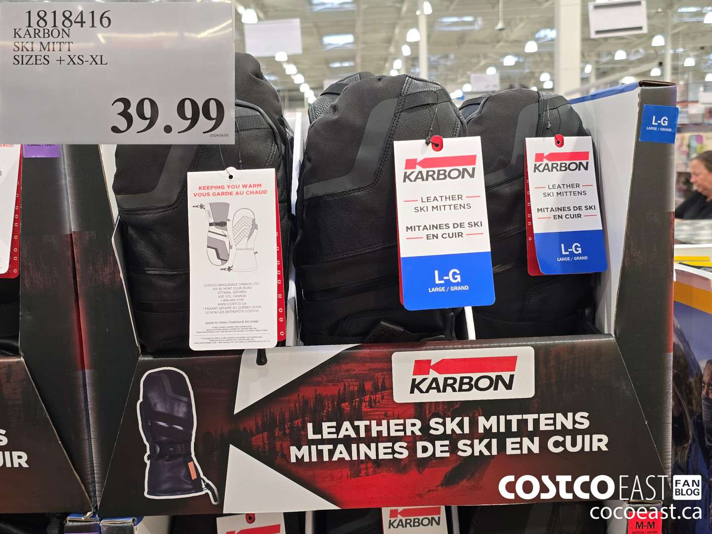 1818416 KARBON SKI MITT SIZES + XS-XL $39.99