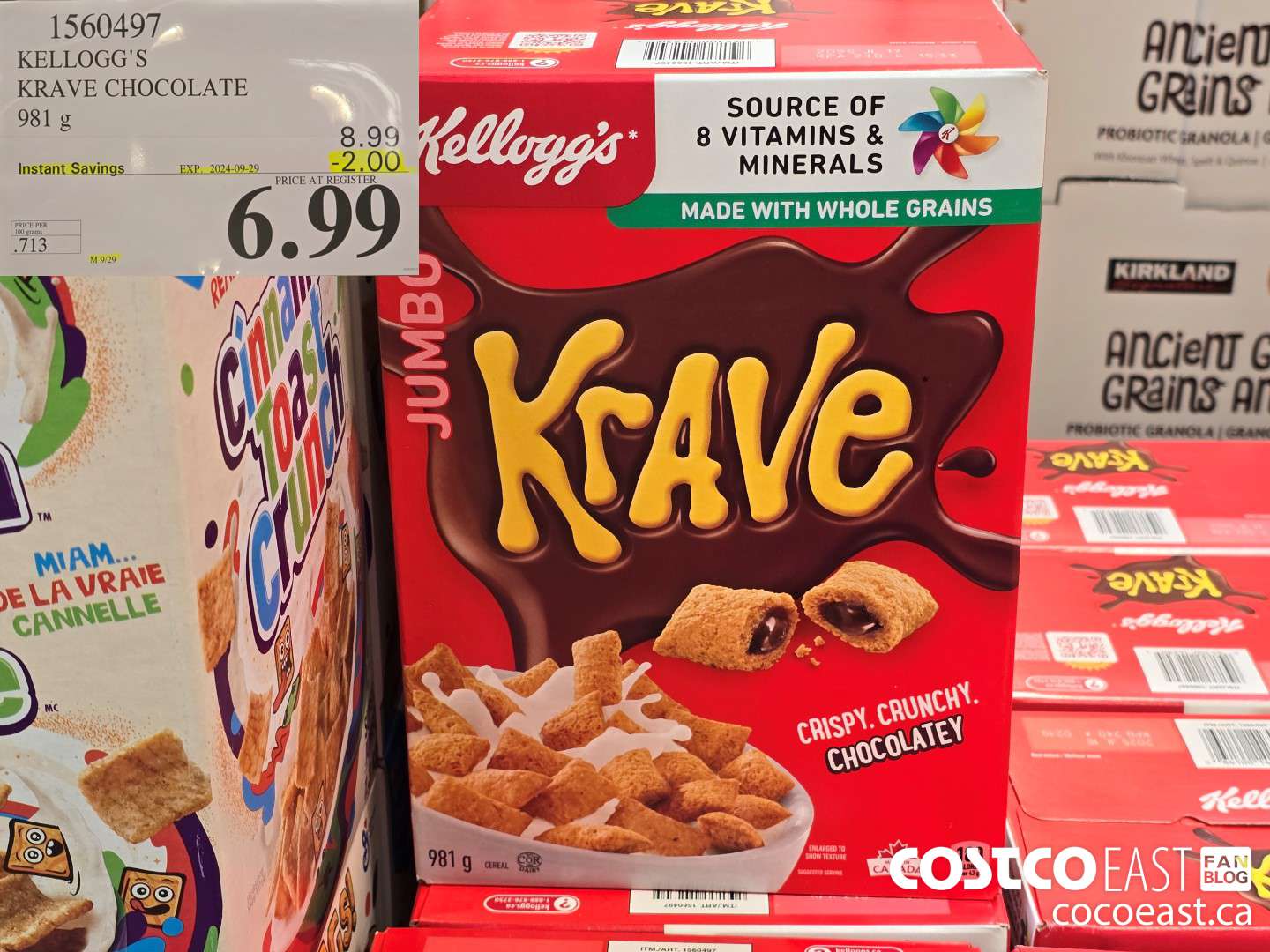 1560497 KELLOGG'S KRAVE CHOCOLATE 981 g ($2.00 INSTANT SAVINGS EXPIRES ON 2024-09-29) $6.99