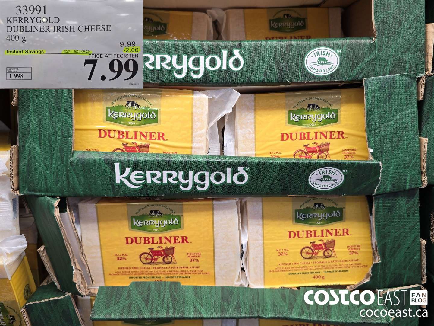 33991 KERRYGOLD DUBLINER IRISH CHEESE 400 g ($2.00 INSTANT SAVINGS EXPIRES ON 2024-09-29) $7.99