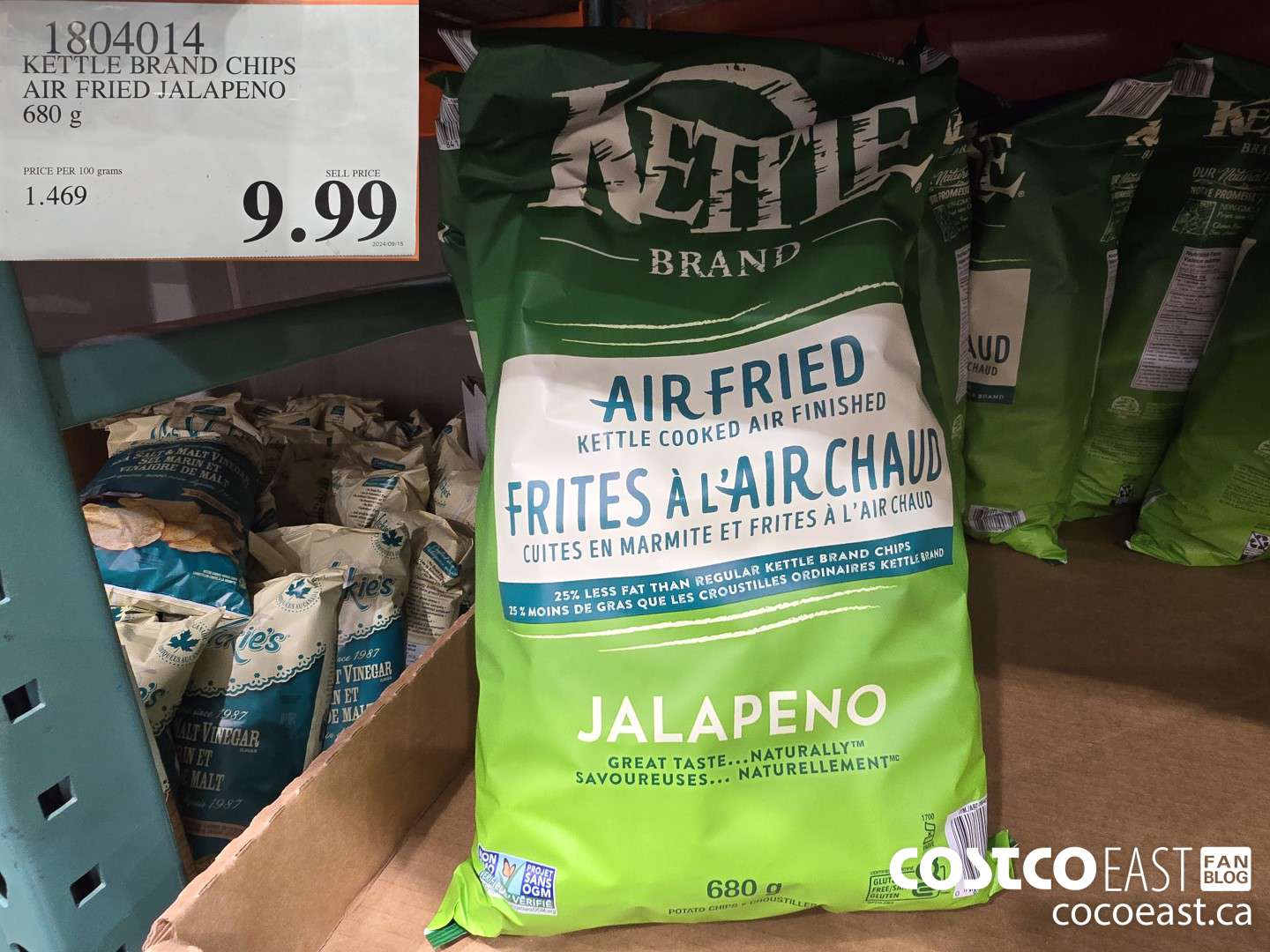 1804014 KETTLE BRAND CHIPS AIR FRIED JALAPENO 680 G $9.99