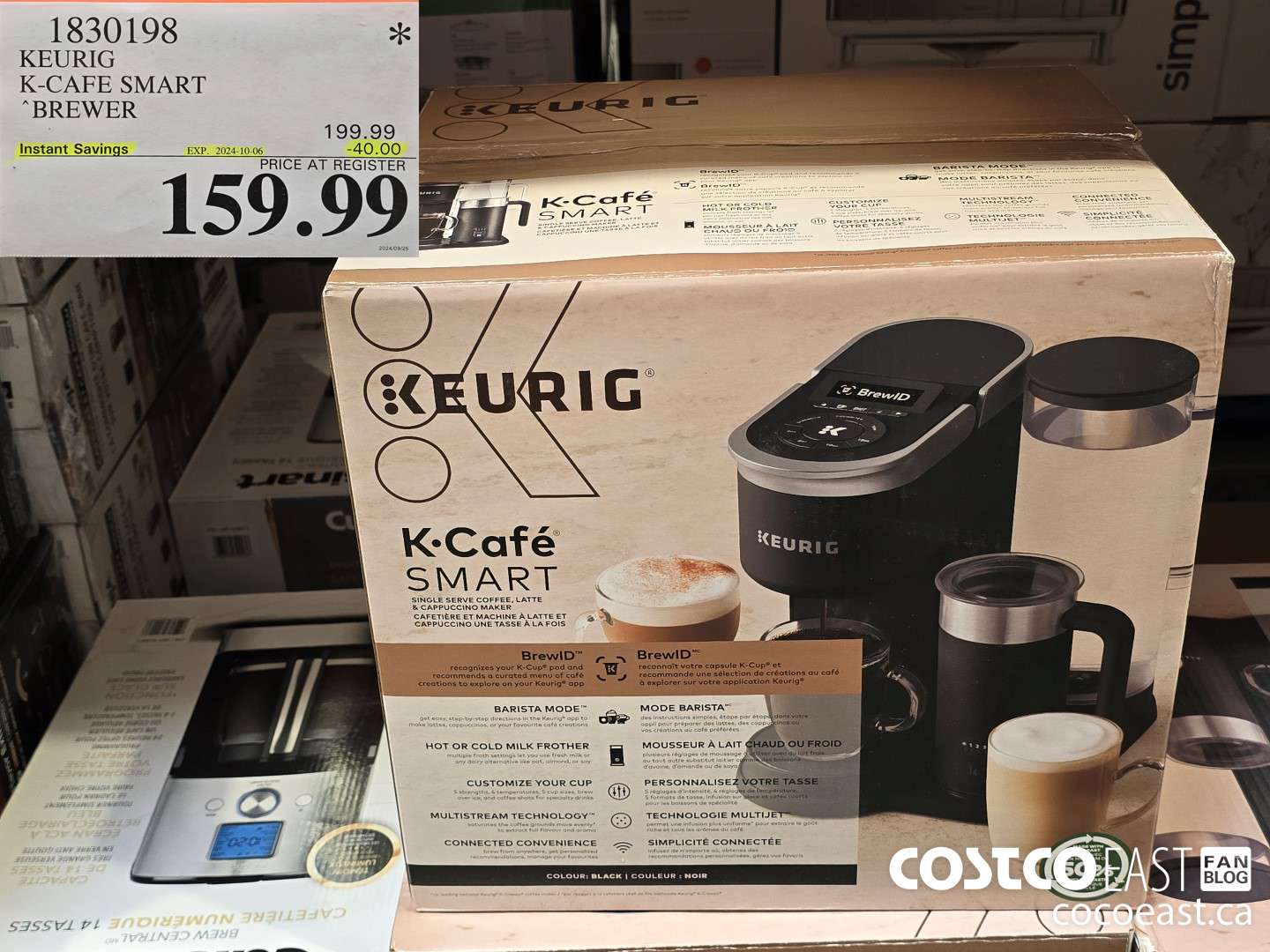 1830198 KEURIG K-CAFE SMART BREWER ($40.00 INSTANT SAVINGS EXPIRES ON 2024-10-06) $159.99
