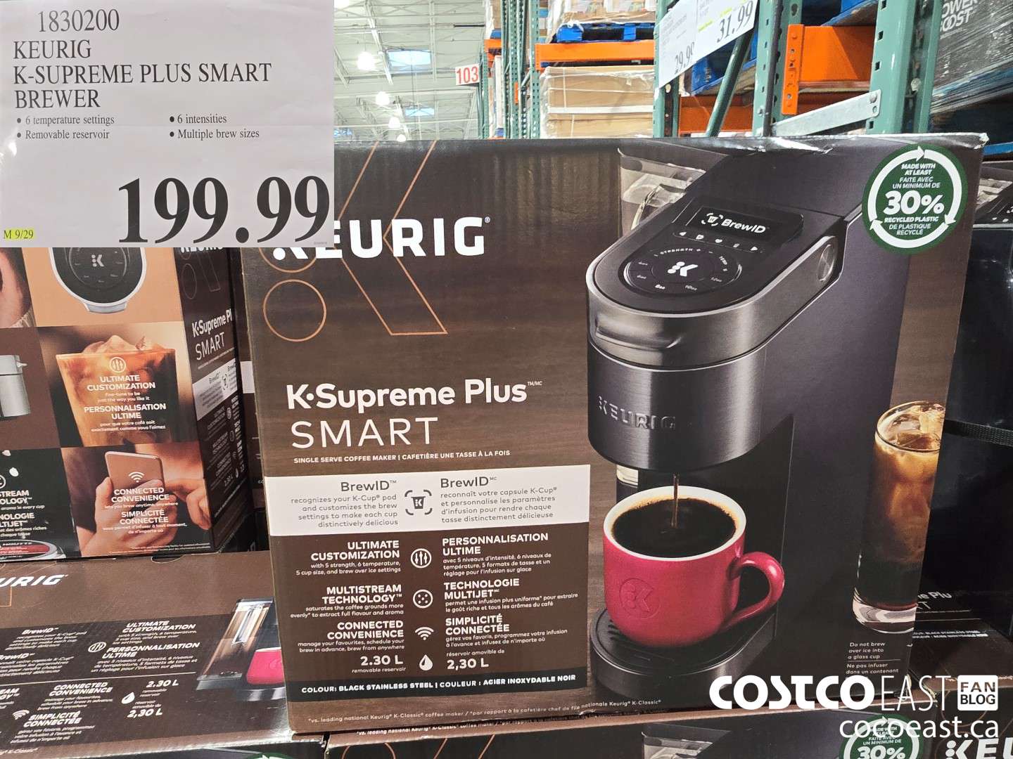1830200 KEURIG K-SUPREME PLUS SMART BREWER $199.99