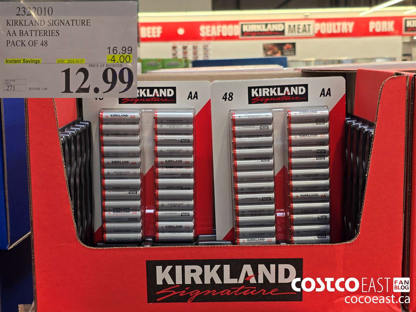2322010 KIRKLAND SIGNATURE AA BATTERIES PACK OF 48 ($4.00 INSTANT SAVINGS EXPIRES ON 2024-10-27) $12.99
