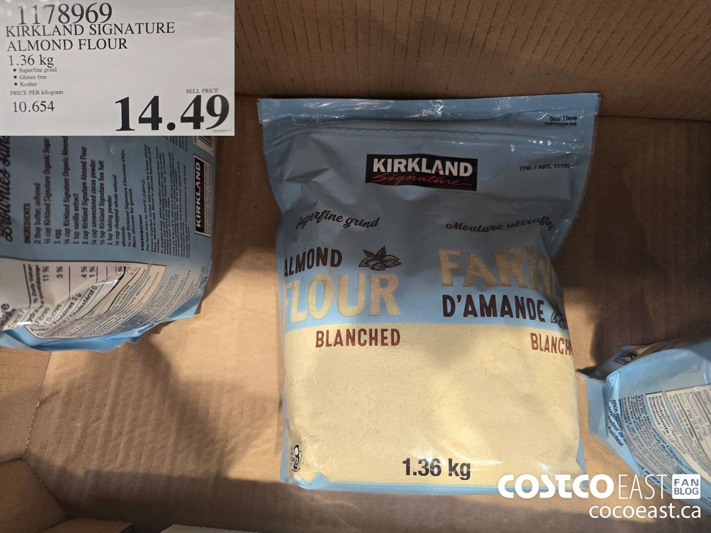 1178969 KIRKLAND SIGNATURE ALMOND FLOUR 1.36 KG $14.49