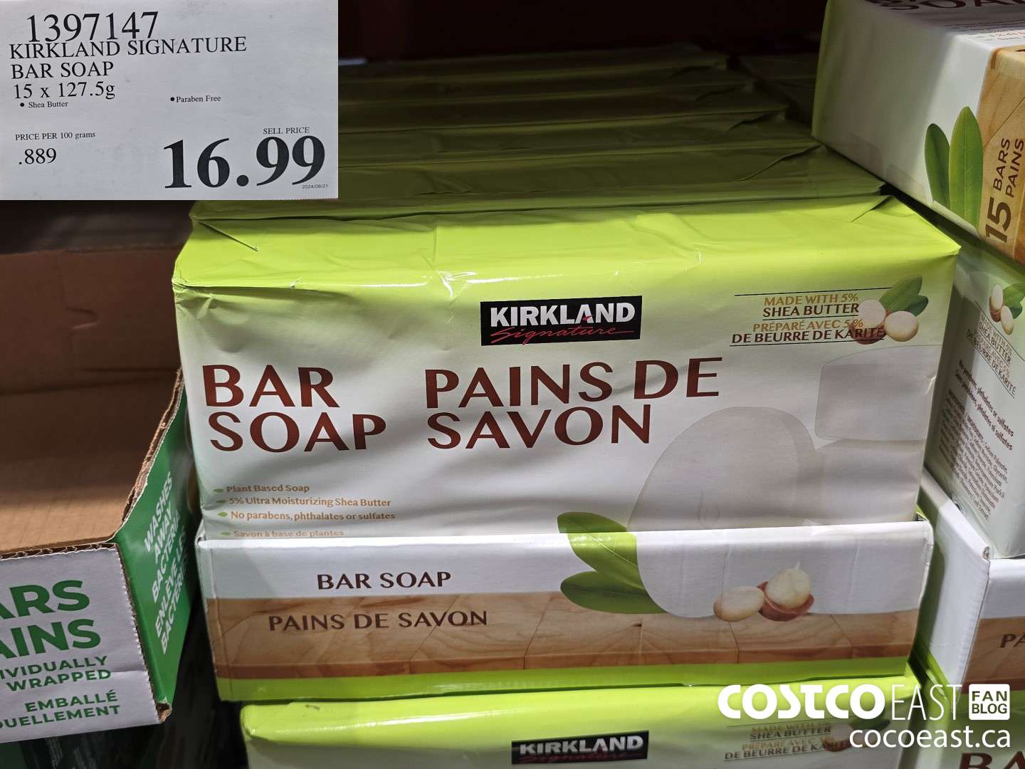 1397147 KIRKLAND SIGNATURE BAR SOAP 15 X 127.5 G $16.99