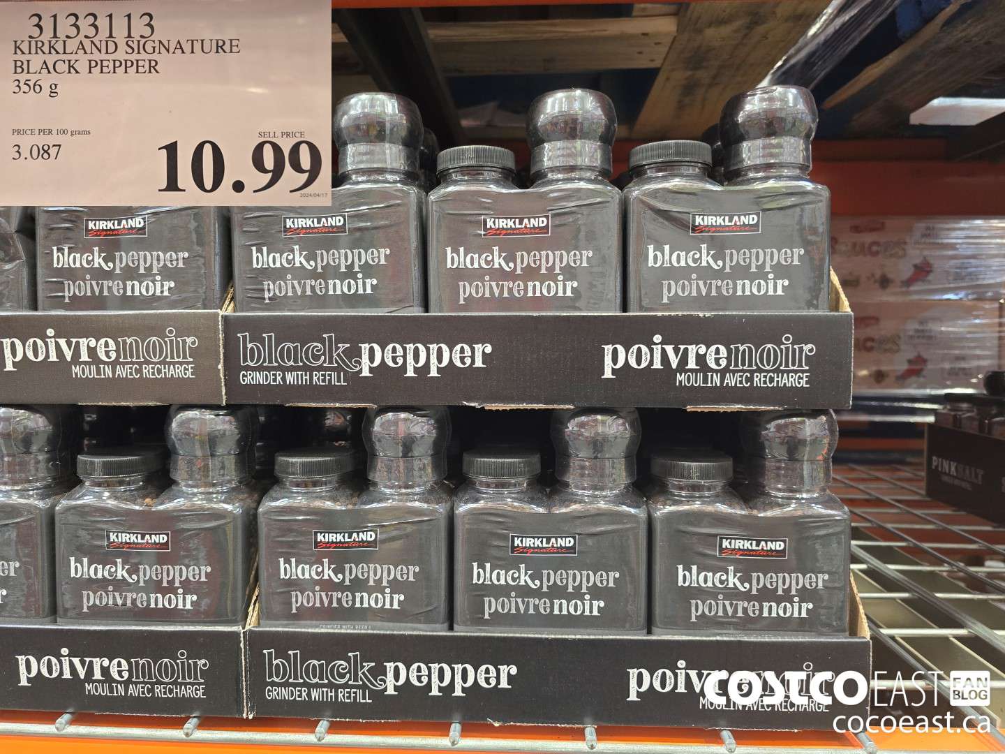 3133113 KIRKLAND SIGNATURE BLACK PEPPER 356 G $10.99