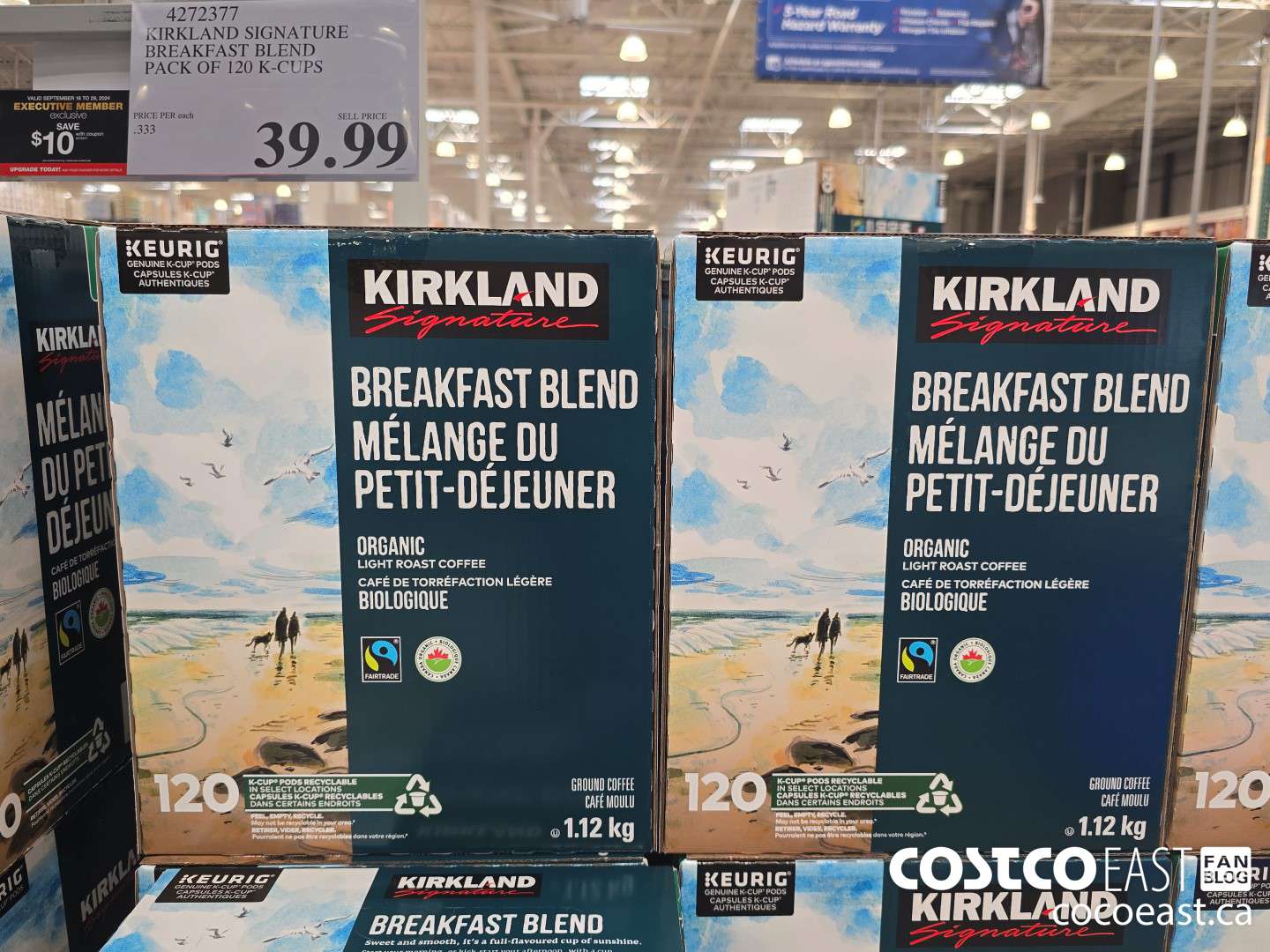 4272377 KIRKLAND SIGNATURE BREAKFAST BLEND PACK OF 120 K-CUPS ($10.00 INSTANT SAVINGS EXPIRES ON 2024-09-29) $29.99