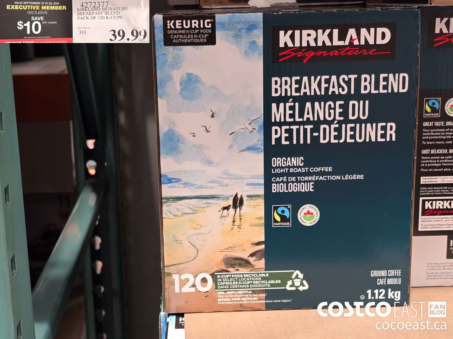 4272377 KIRKLAND SIGNATURE BREAKFAST BLEND PACK OF 120 K-CUPS ($10.00 INSTANT SAVINGS EXPIRES ON 2024-09-29) $29.99