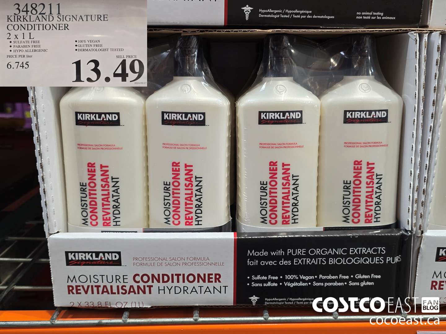348211 KIRKLAND SIGNATURE CONDITIONER 2 X 1L $13.49