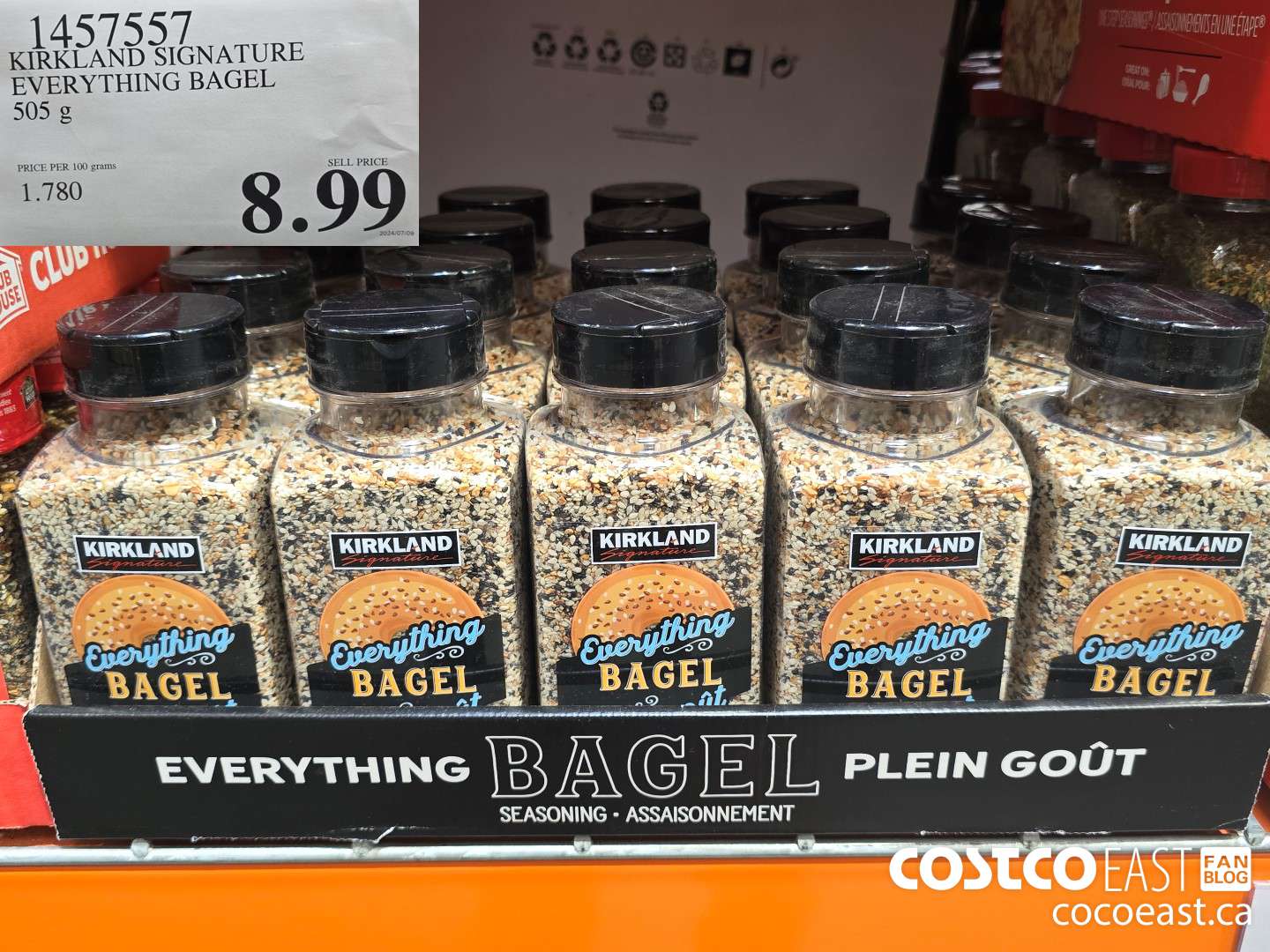 1457557 KIRKLAND SIGNATURE EVERYTHING BAGEL 505 g $8.99