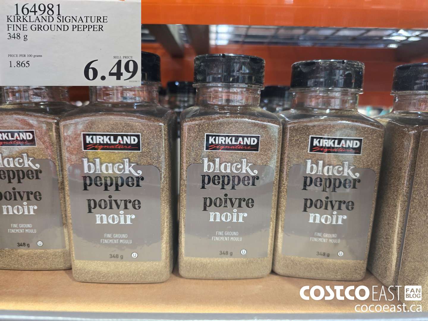 164981 KIRKLAND SIGNATURE FINE GROUND PEPPER 348 G $6.49
