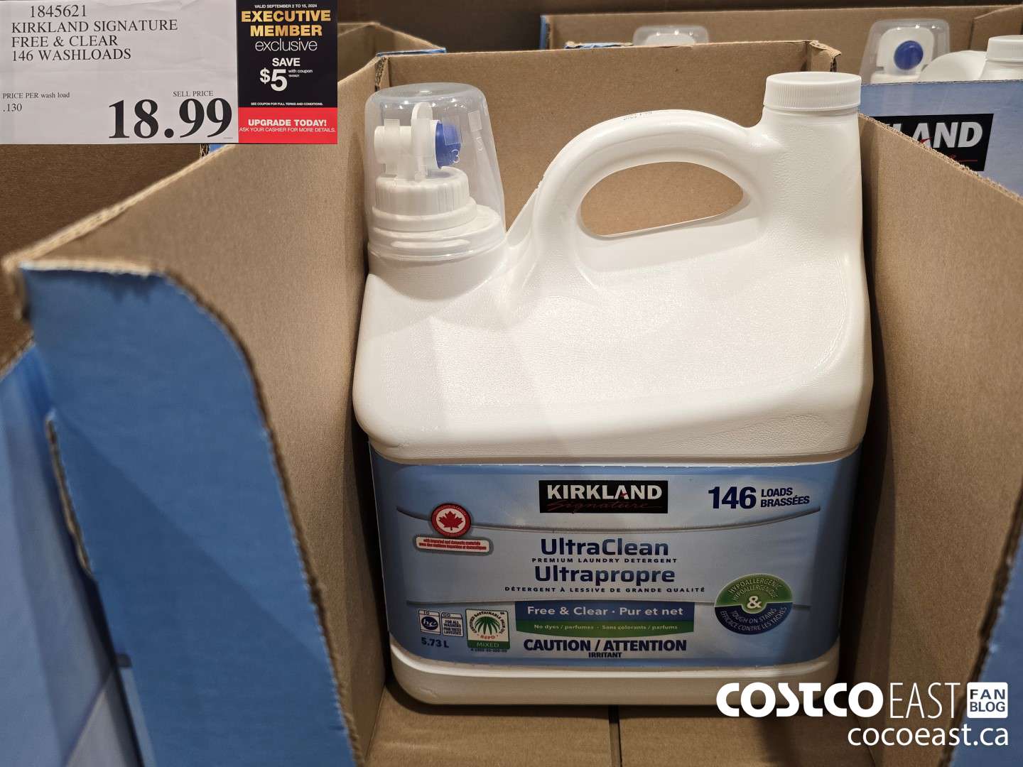 1845621 KIRKLAND SIGNATURE FREE & CLEAR 146 WASHLOADS ($5.00 INSTANT SAVINGS EXPIRES ON 2024-09-15) $13.99