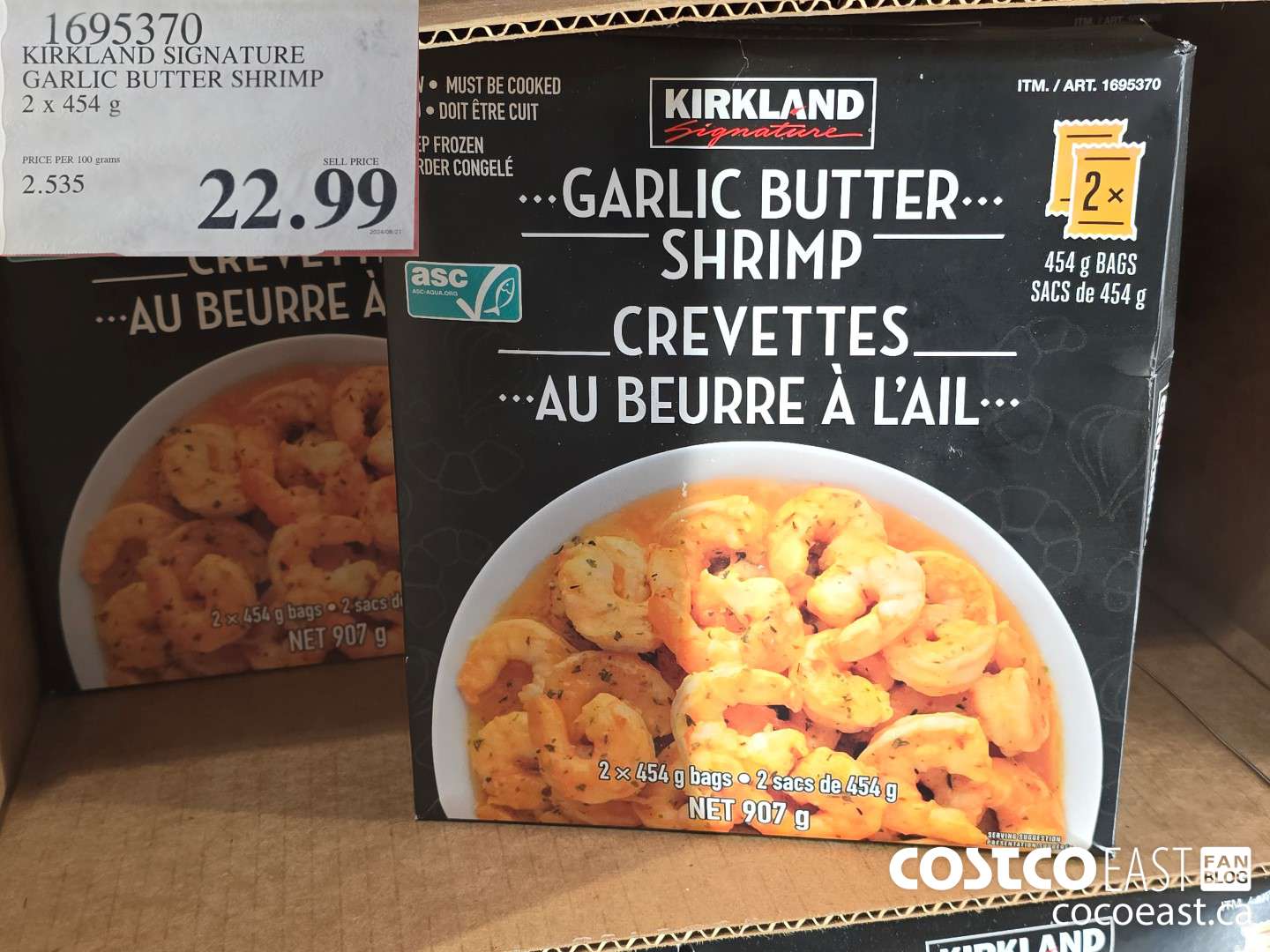 1695370 KIRKLAND SIGNATURE GARLIC BUTTER SHRIMP 2 x 454 g $22.99