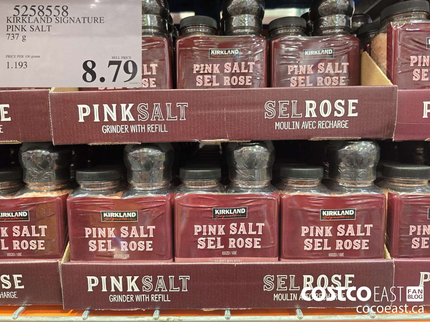 5258558 KIRKLAND SIGNATURE HIMALAYAN PINK SALT 737 G $8.79