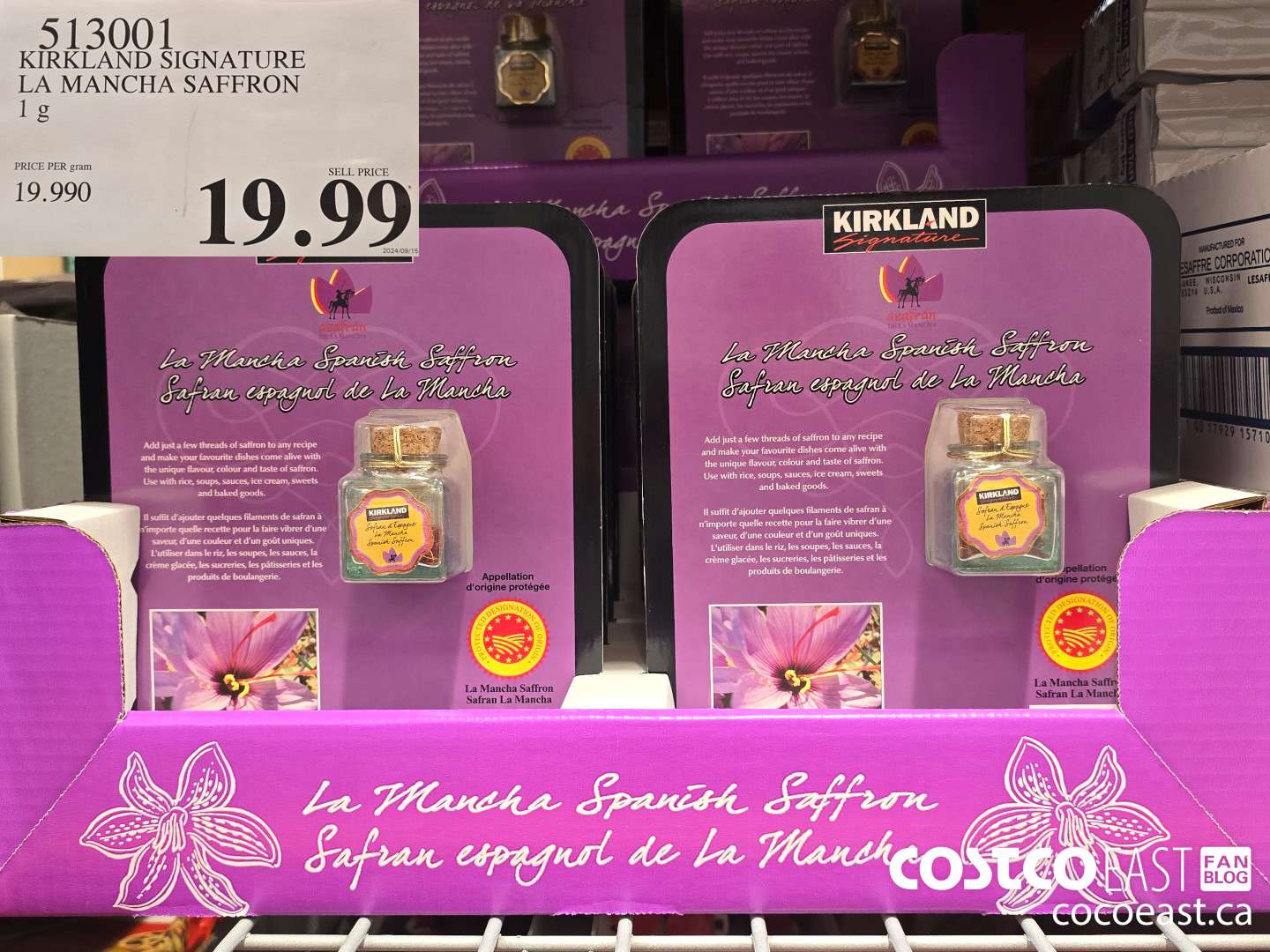 513001 KIRKLAND SIGNATURE LA MANCHA SAFFRON 1 g $19.99