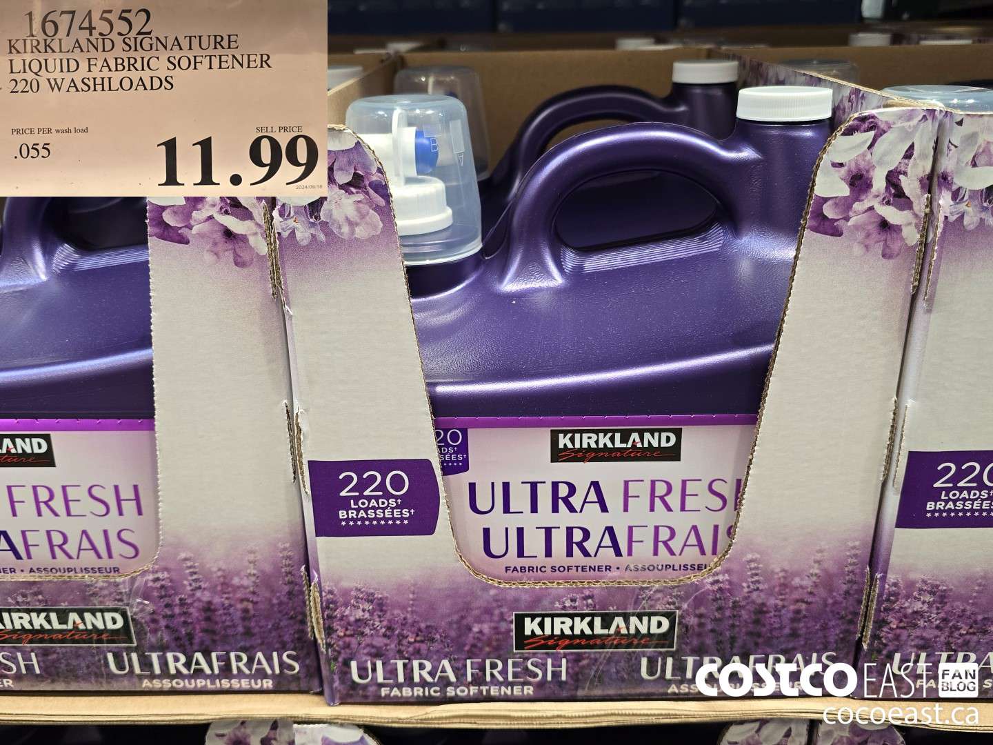 1674552 KIRKLAND SIGNATURE LIQUID FABRIC SOFTENER 220 WASHLOADS $11.99