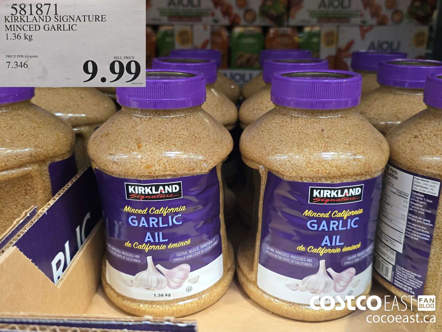 581871 KIRKLAND SIGNATURE MINCED GARLIC 1.36 KG $9.99