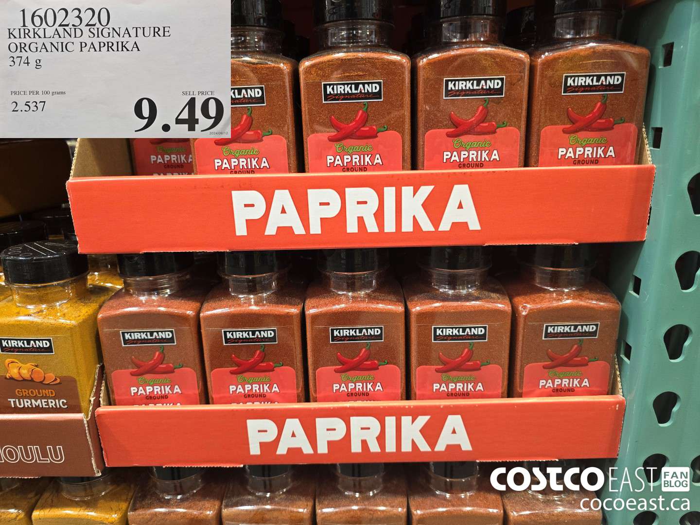 1602320 KIRKLAND SIGNATURE ORGANIC PAPRIKA 374 G $9.49