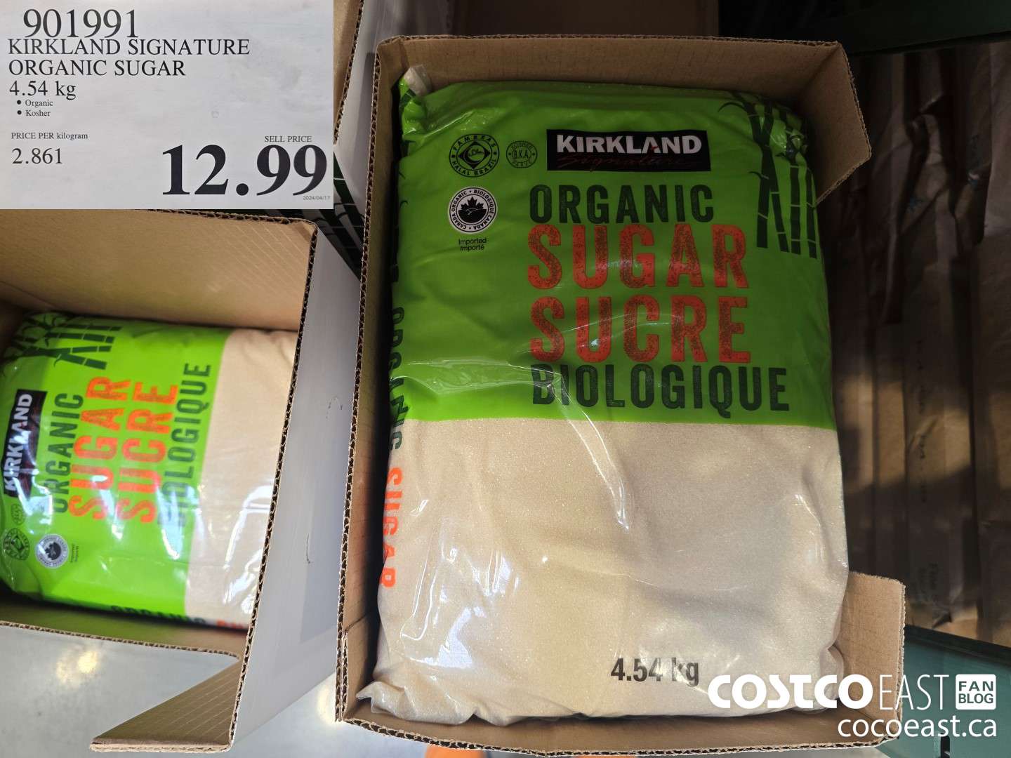 901991 KIRKLAND SIGNATURE ORGANIC SUGAR 4.54 KG $12.99