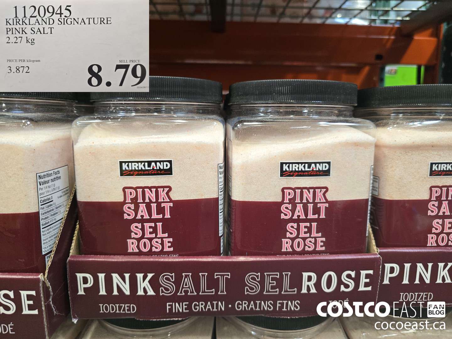 1120945 KIRKLAND SIGNATURE PINK SALT 2.27 KG $8.79