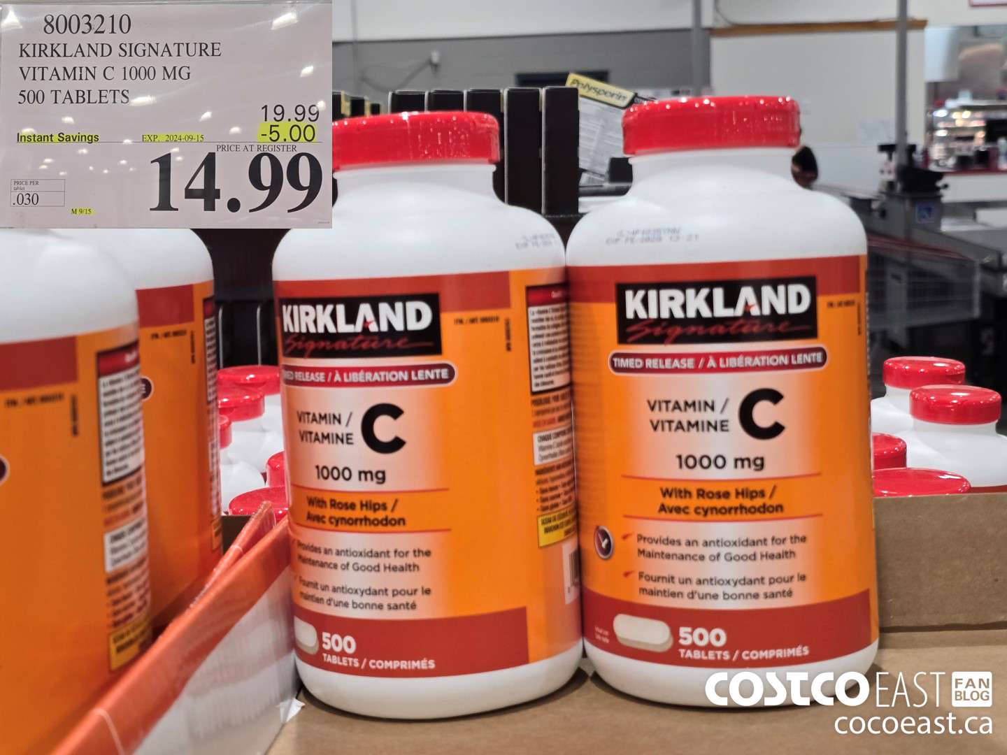 8003210 KIRKLAND SIGNATURE VITAMIN C 1000 MG 500 TABLETS ($5.00 INSTANT SAVINGS EXPIRES ON 2024-09-15) $14.99