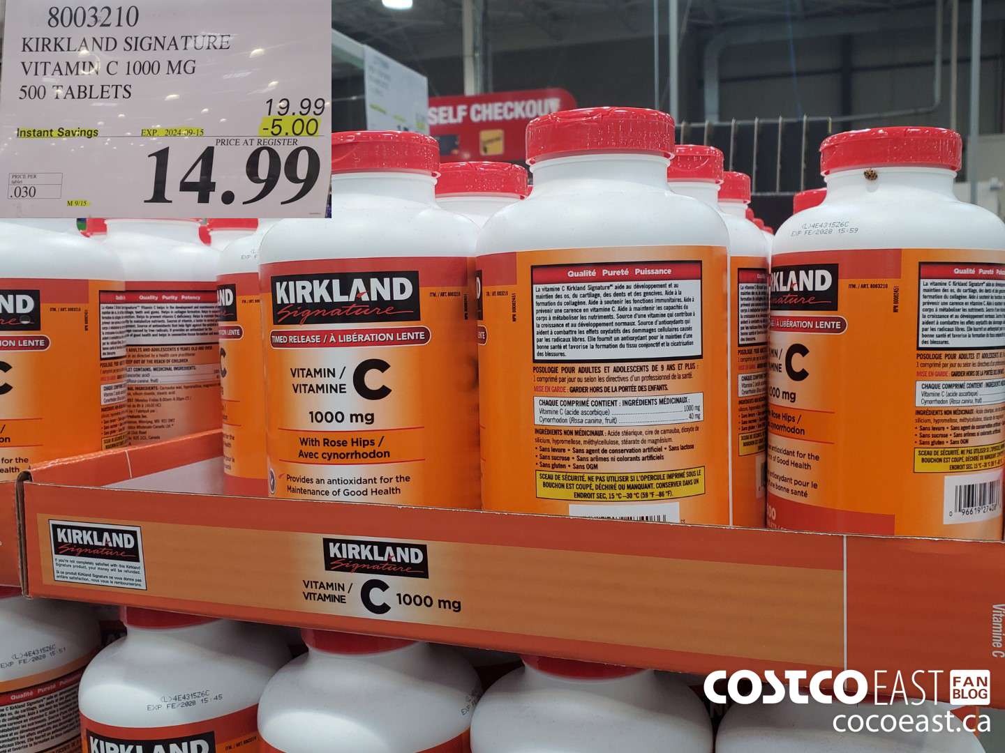 8003210 KIRKLAND SIGNATURE VITAMIN C 1000 MG 500 TABLETS ($5.00 INSTANT SAVINGS EXPIRES ON 2024-09-15) $14.99