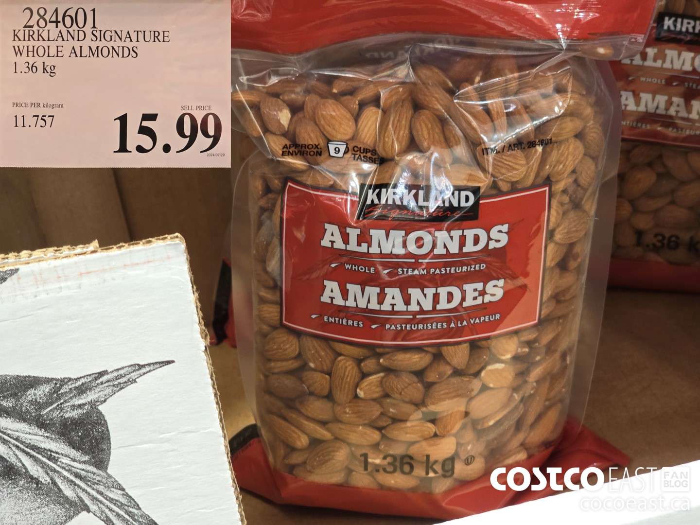 284601 KIRKLAND SIGNATURE WHILE ALMONDS 1.36 KG $15.99