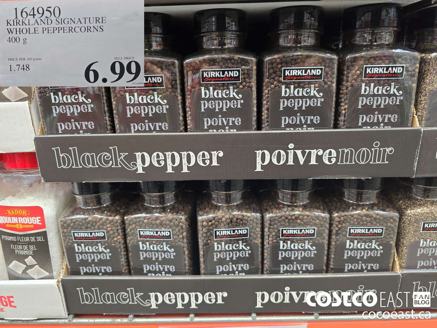 164950 KIRKLAND SIGNATURE WHOLE PEPPERCORNS 400 G $6.99