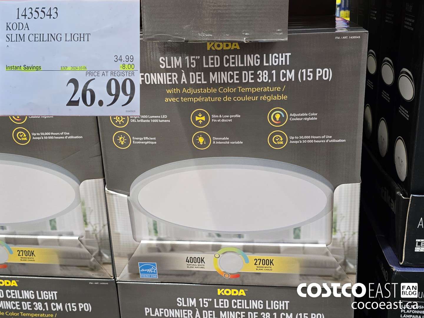 1435543 KODA SLIM CEILING LIGHT ($8.00 INSTANT SAVINGS EXPIRES ON 2024-10-06) $26.99