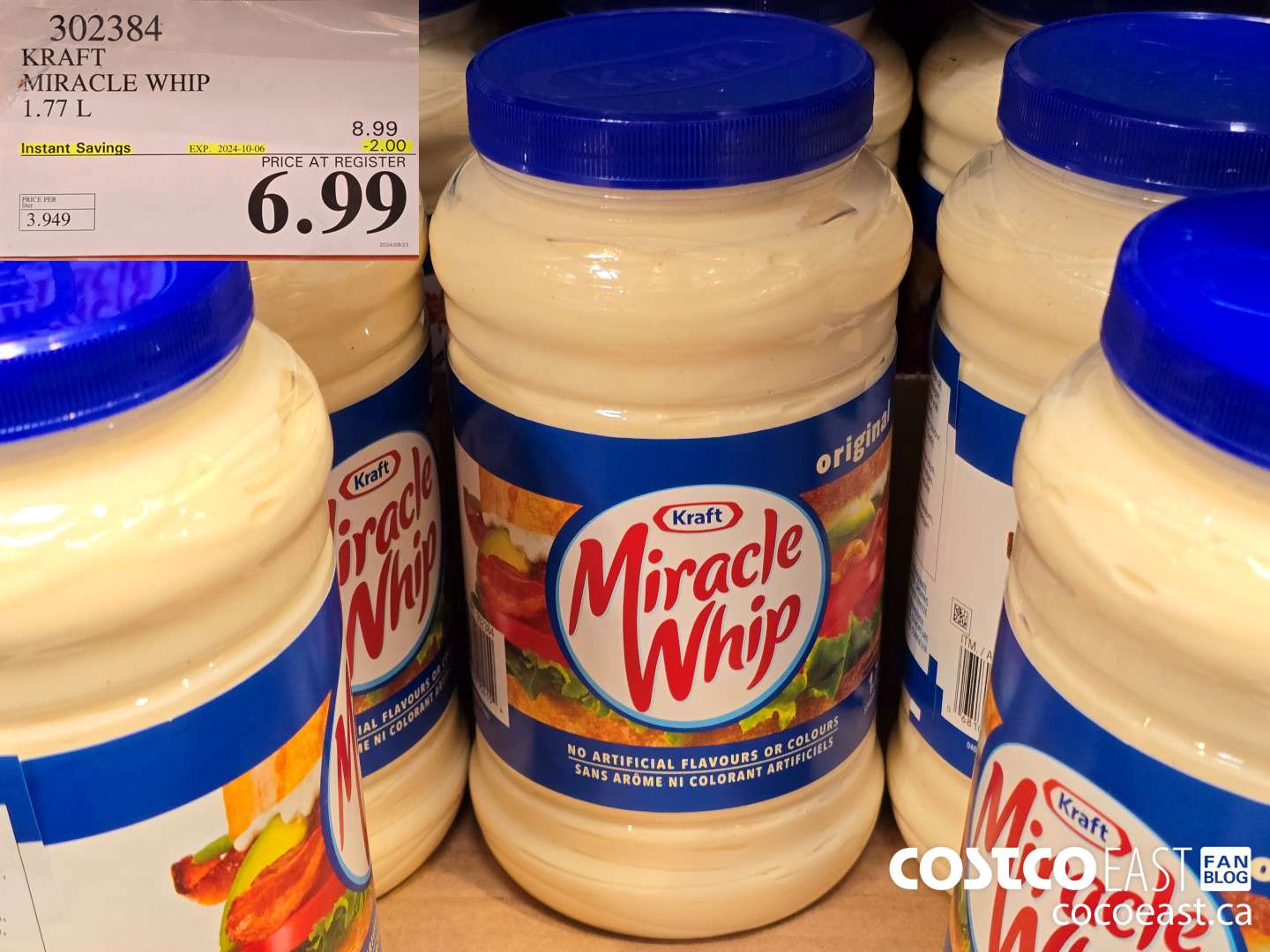 302384 KRAFT MIRACLE WHIP 1.77 L ($2.00 INSTANT SAVINGS EXPIRES ON 2024-10-06) $6.99