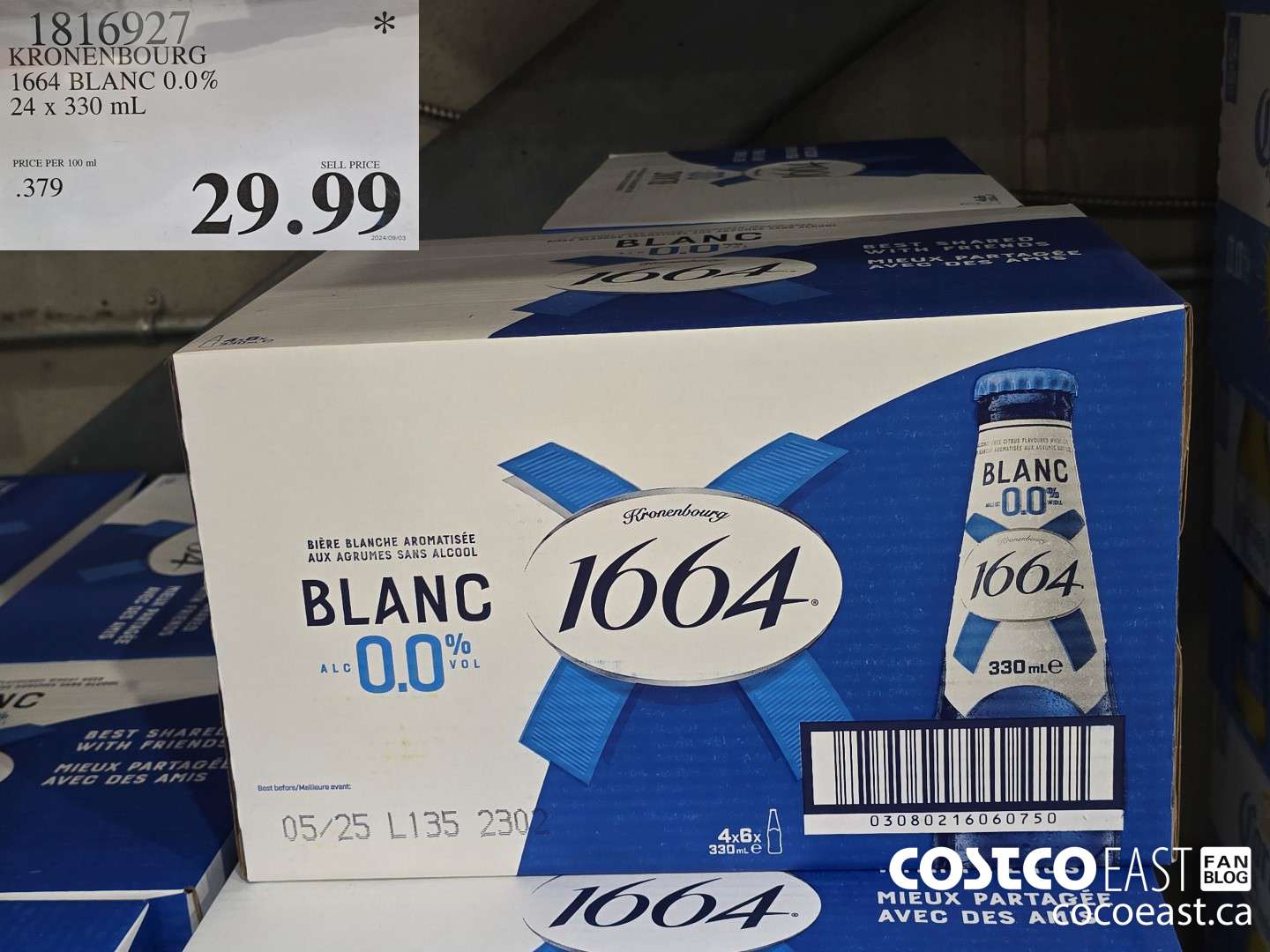 1816927 KRONENBOURG 1664 BLANC 0.0% 24 x 330 mL $29.99