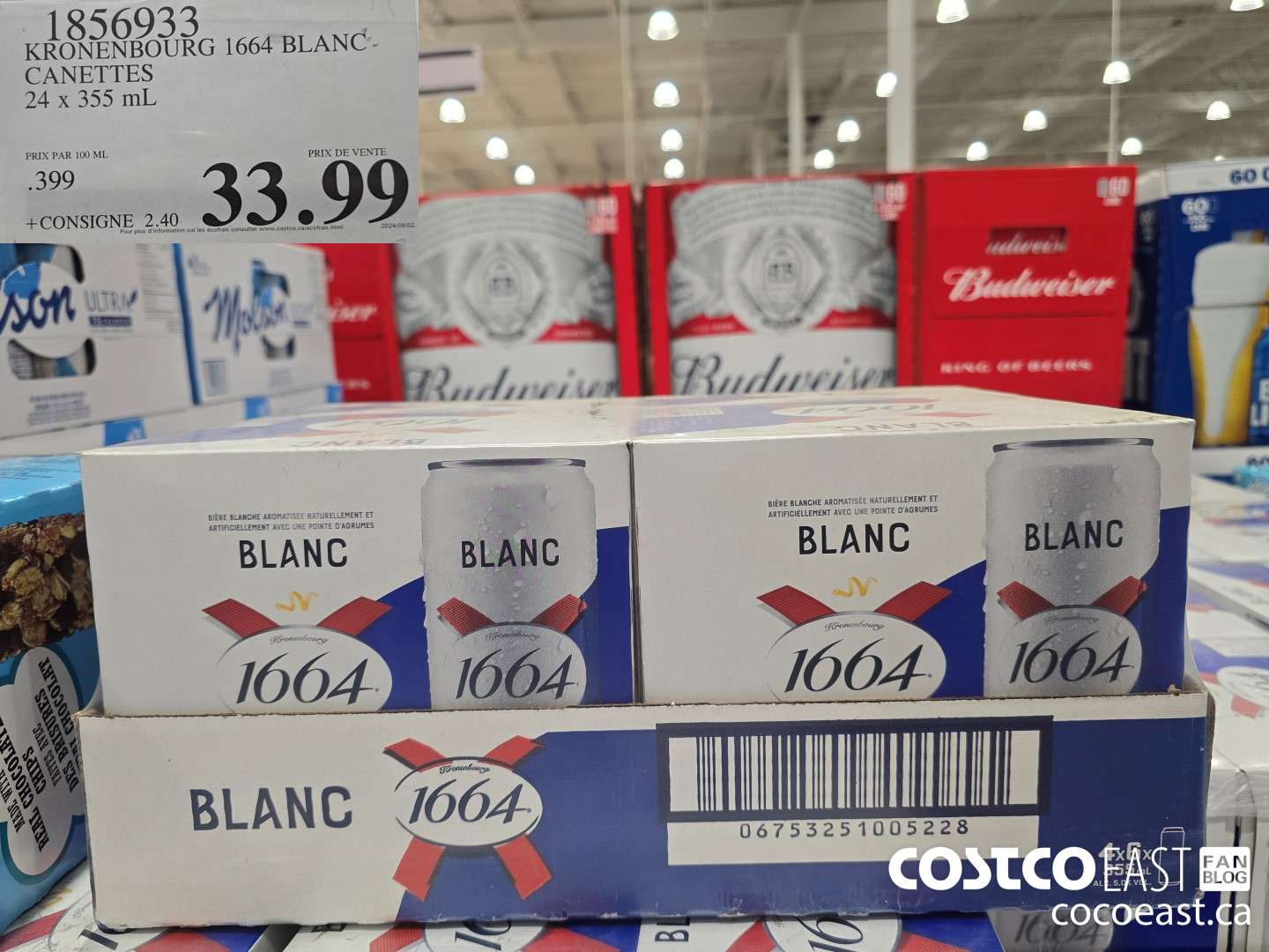 1856933 KRONENBOURG 1664 BLANC CANETTES 24 x 355 mL $33.99