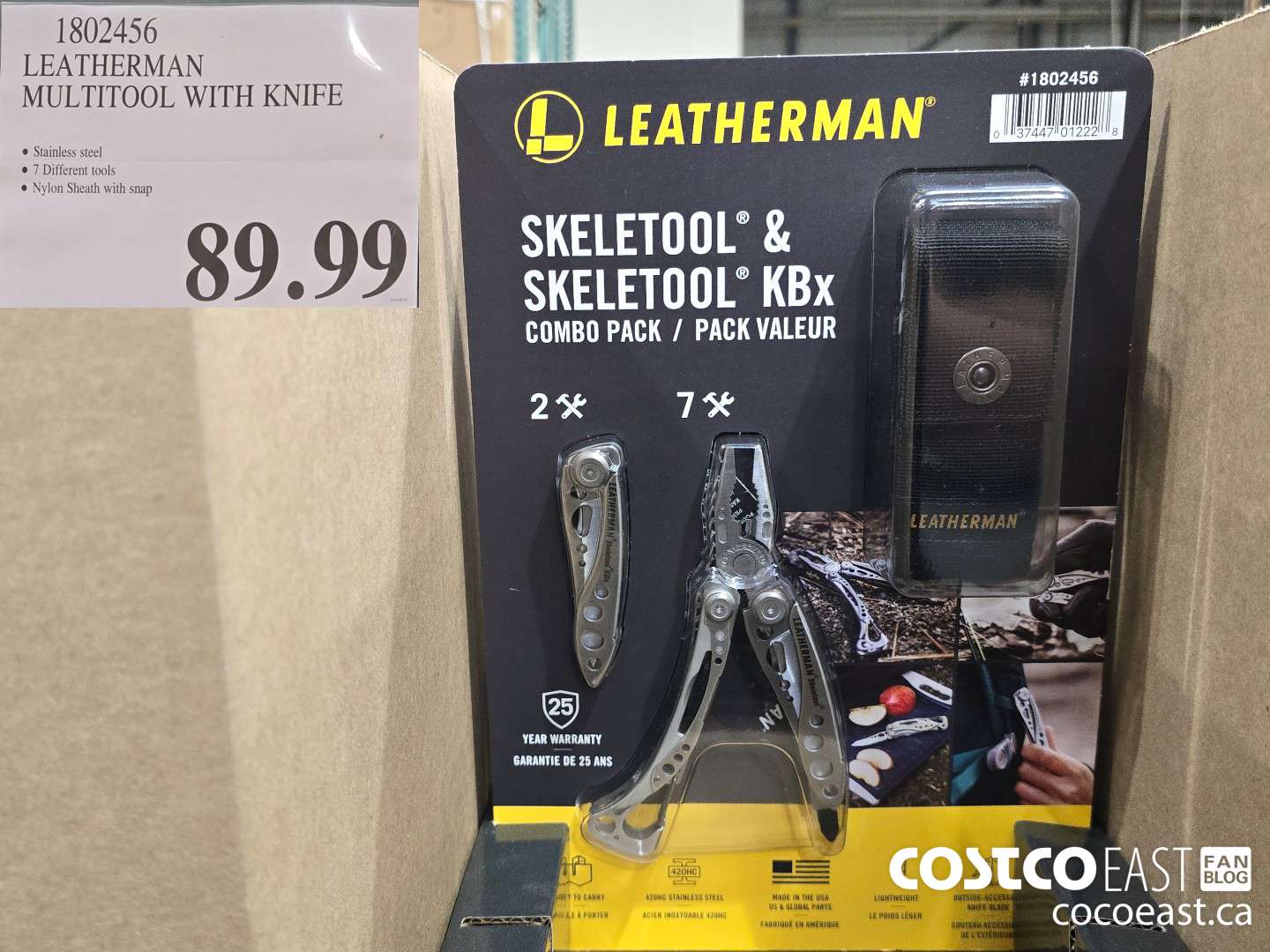 1802456 LEATHERMAN MULTITOOL WITH KNIFE $89.99
