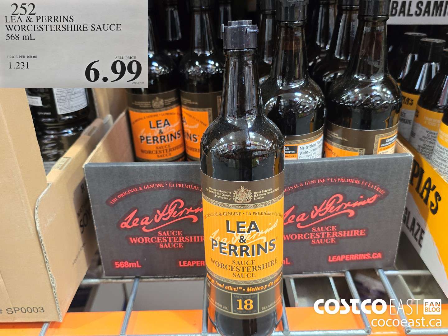 252 LEA & PERRINS WORCESTERSHIRE SAUCE 568 ML $6.99