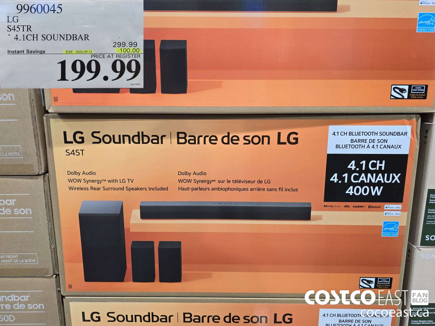 9960045 LG S45TR 4.1CH SOUNDBAR ($100.00 INSTANT SAVINGS EXPIRES ON 2024-09-12) $199.99