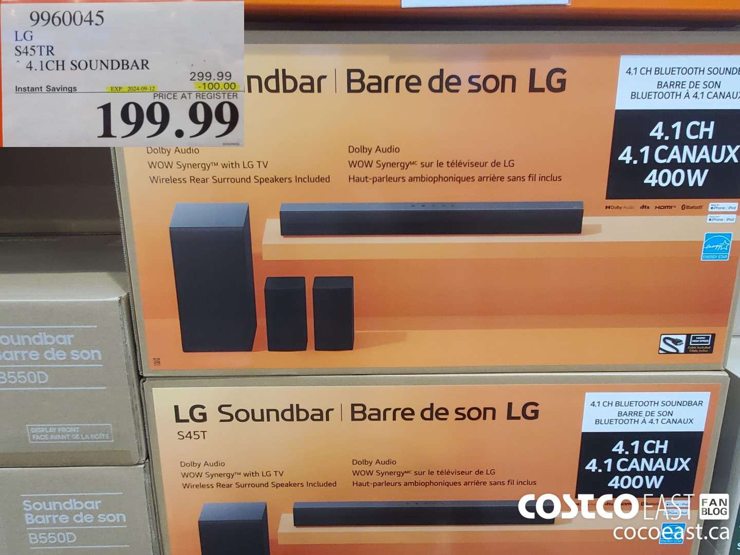 9960045 LG S45TR 4.1CH SOUNDBAR ($100.00 INSTANT SAVINGS EXPIRES ON 2024-09-12) $199.99