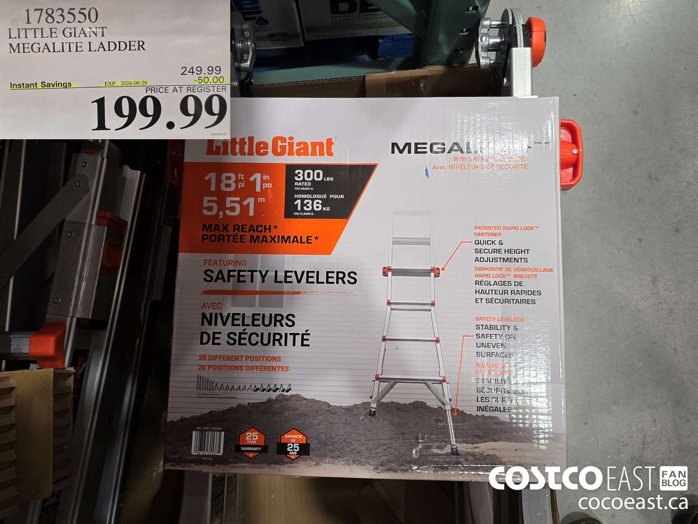1783550 LITTLE GIANT MEGALITE LADDER ($50.00 INSTANT SAVINGS EXPIRES ON 2024-09-29) $199.99